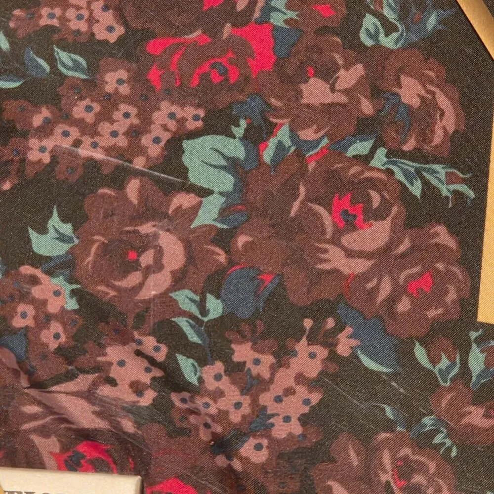 Vintage Montgomery Ward Floral Scarf Gold Plated Clip Gift Set NOS 1980s